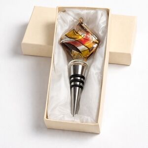 Art Glass Wine Bottle Stopper Multicolor Murano Style Bar Gift